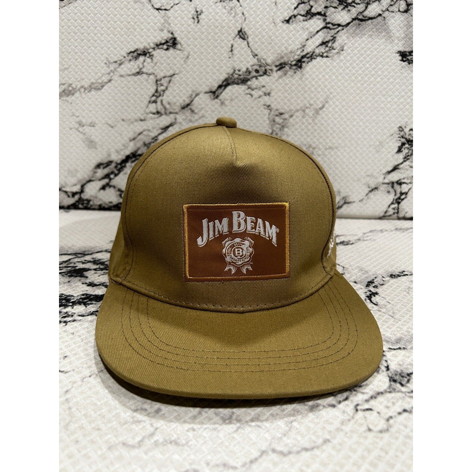 Jim Beam Whiskey Hat Cap Strap Back Mens Khaki